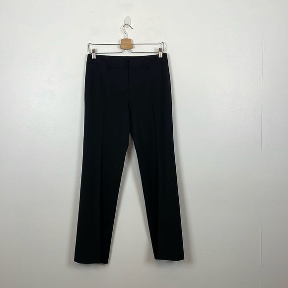 Theory Womens 4 Casual Wool Blend Fare Leg Black Dress Trouser Pants - Picture 1 of 8